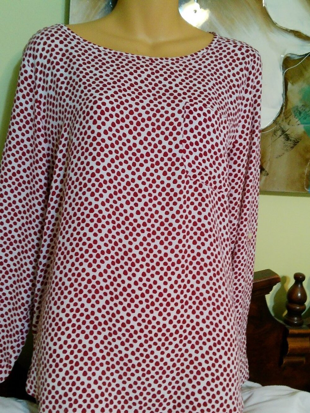 LOFT POLKA DOT BLOUSE GREAT CONDITION  SIZE MED
